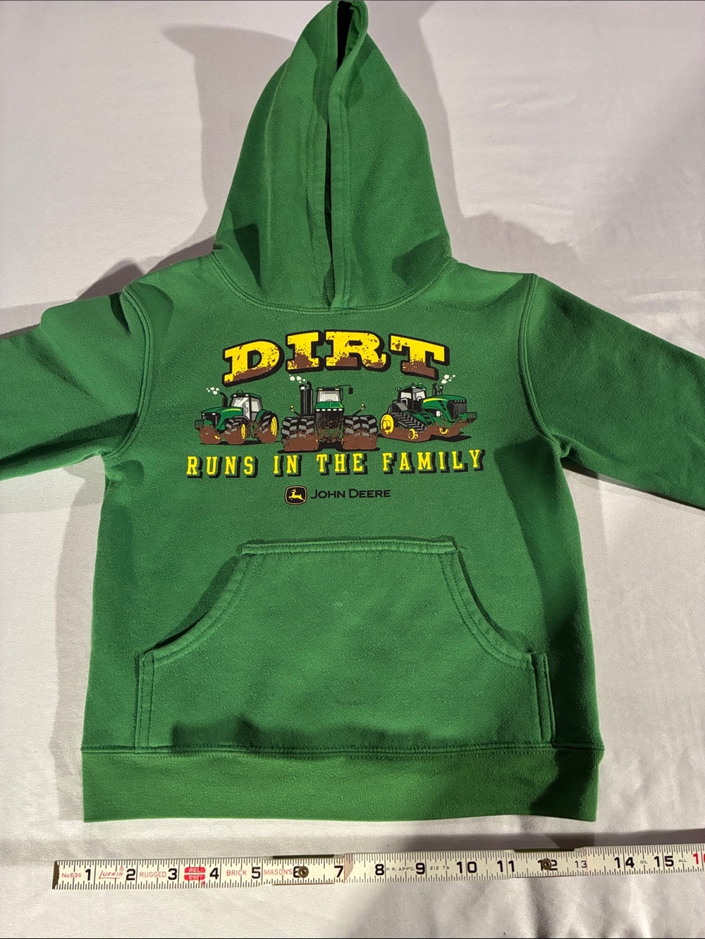 John Deere Green Hoodie with Yellow Tractor Graphic